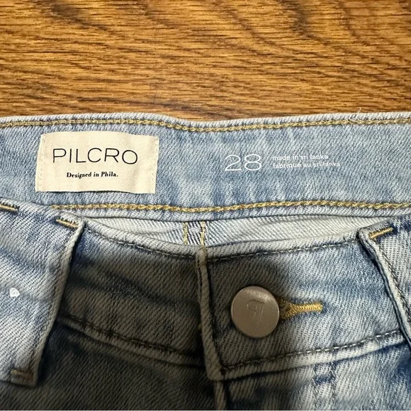 Anthropologie Pilcro Light Blue Wide-Leg Jeans 28 high rise wide leg painted - Picture 7 of 11